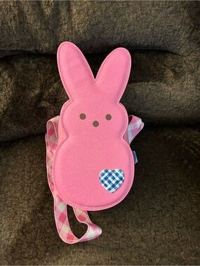 Bath & Body Works Pink Bunny Crossbody with Blue Gingham Heart